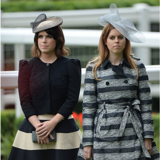 英國碧翠絲公主(PrincessBeatrice)和歐吉妮公主(PrincessEugenie)亮相2013英國皇家愛斯科賽馬會